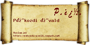 Pákozdi Évald névjegykártya